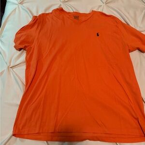 Polo by Ralph Lauren Men's Bright Orange Tee V Neck